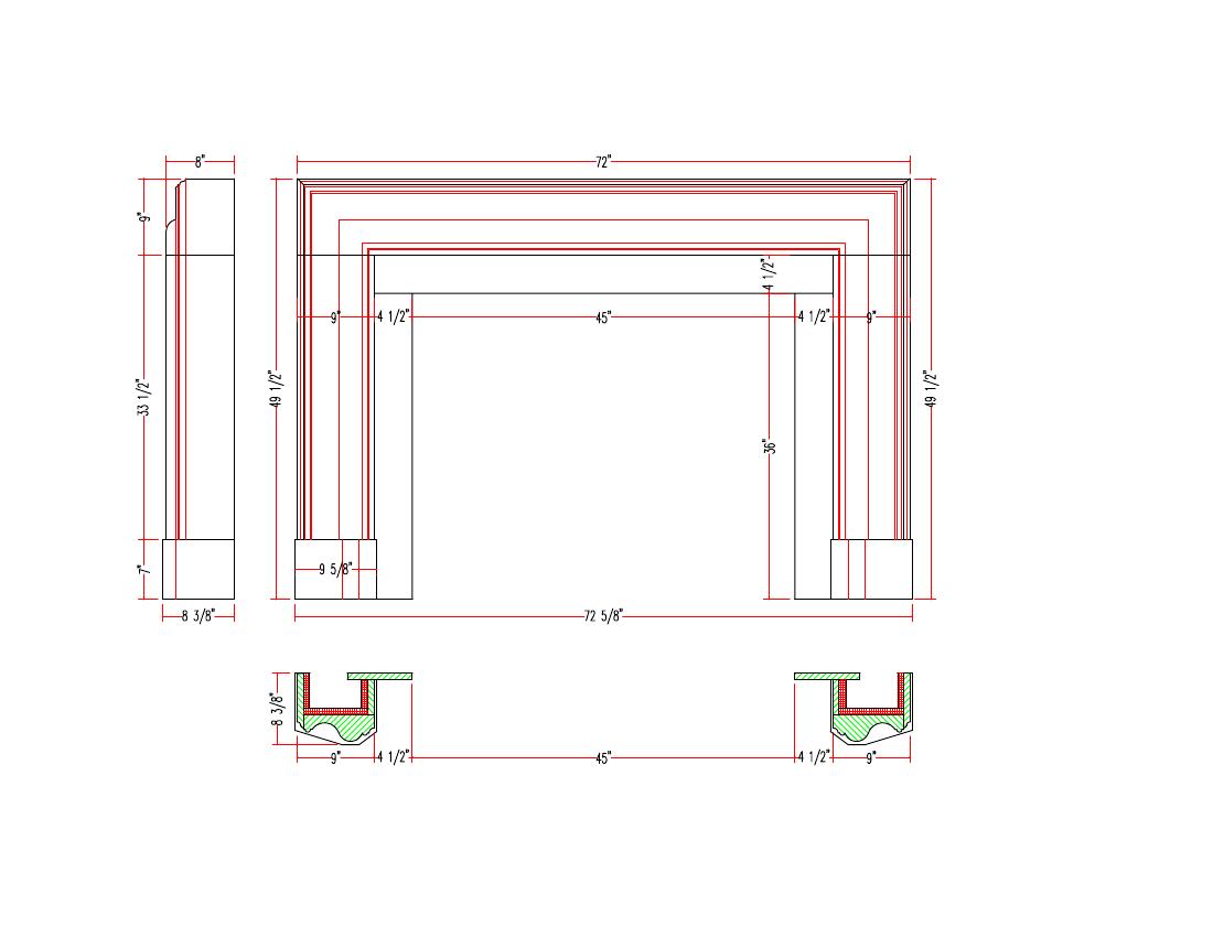 Irvine — 72" Clearance 72" width dimensional drawing with measurement arrows